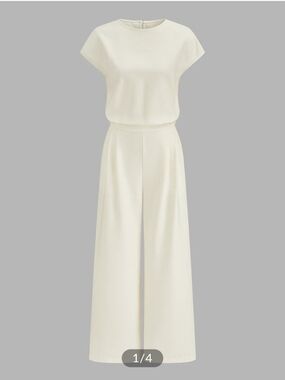 NWT Commense Cap Sleeve Open Back Wide Leg Jumpsuit, Large